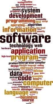 Software word cloud Illustrazione stock
