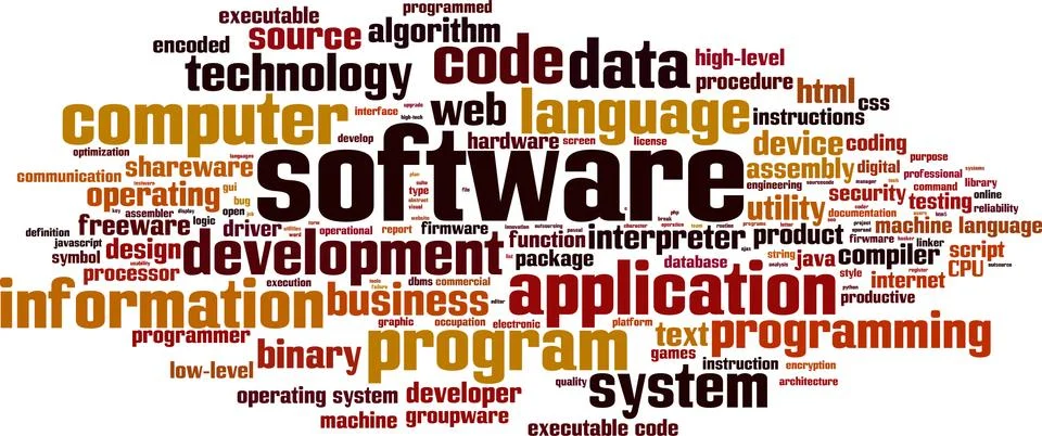Software word cloud 스톡 일러스트
