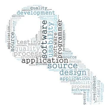 Software word cloud Illustrazione stock