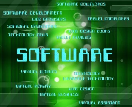 Software Word Indicates Shareware Text And Programming Stock Illustration