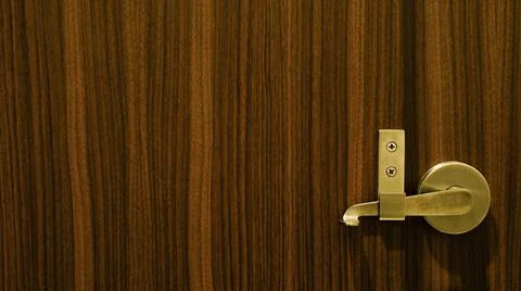Softwood backdrop structure with iron locks on the door. filigree. Stock Photos
