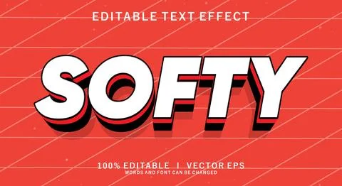 Softy vector text effect with modern style design Stock Illustration