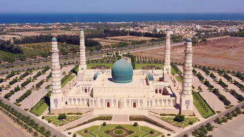 Sohar Mosque 4K Drone Oman Stock Footage 168129057