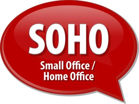 SOHO acronym word speech bubble illustration Illustrazione stock
