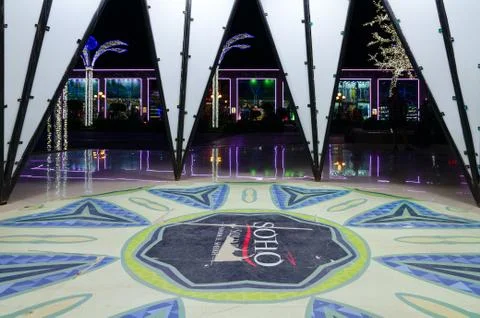 Soho Square, evening view, Sharm el Sheikh, Egypt Foto stock