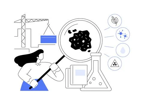 Soil analysis abstract concept vector illustration. Stock Illustration