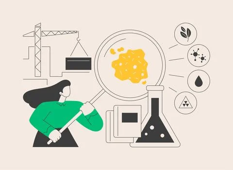 Soil analysis abstract concept vector illustration. Stock Illustration
