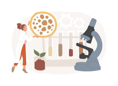Soil analysis isolated concept vector illustration. Stock Illustration