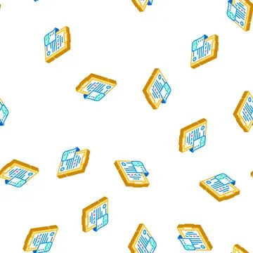Soil analysis isometric icon seamless pattern color Stock Illustration