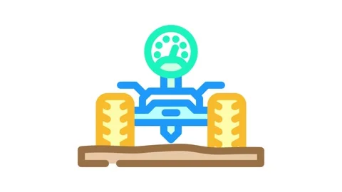 Soil analysis robot harvests color icon animation 스톡 동영상 327258221