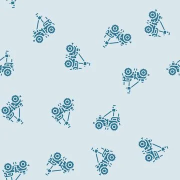 Soil analysis robot harvests glyph seamless pattern Stock Illustration