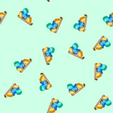 Soil analysis robot harvests isometric icon seamless pattern 스톡 일러스트