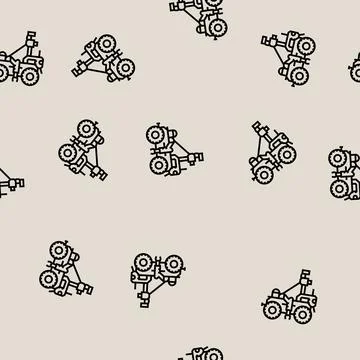 Soil analysis robot harvests line seamless pattern Stock Illustration