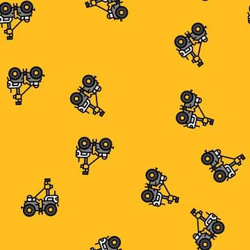 Soil analysis robot harvests vector seamless pattern 스톡 일러스트