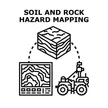 Soil and rock hazard mapping vector concept Stock Illustration