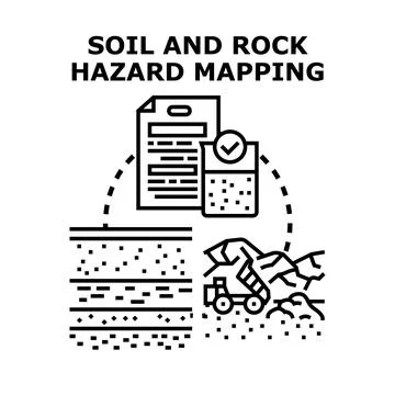 Soil and rock hazard mapping for geology analysis Stock Illustration