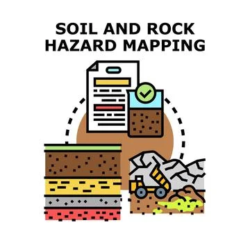 Soil and rock hazard mapping for geology analysis Stock Illustration
