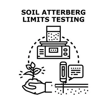 Soil atterberg limits testing engineering agriculture concept Stock Illustration
