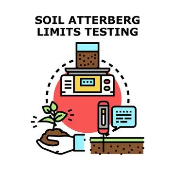 Soil atterberg limits testing engineering agriculture concept Stock Illustration