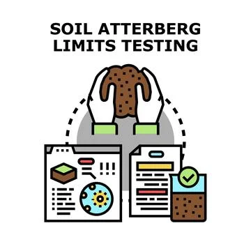 Soil atterberg limits testing for geotechnical engineering and quality contro Stock Illustration
