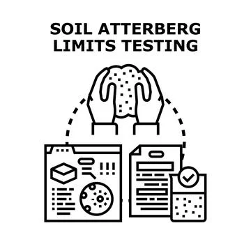 Soil atterberg limits testing for geotechnical engineering and quality contro Stock Illustration