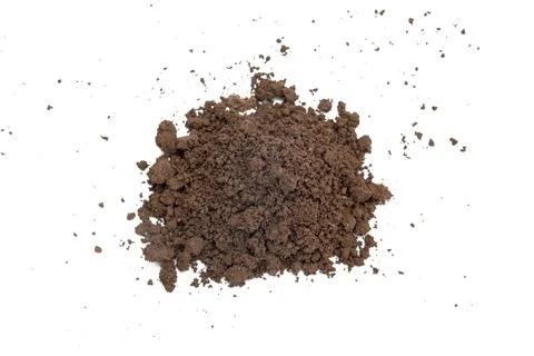 Soil Banner side view isolated on white background - Topsoil Banner with Ea.. Stock Photos