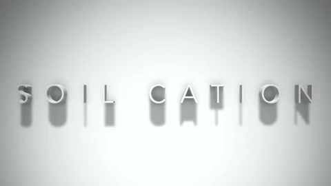 Soil Cation 3D title animation with shadows on a white background 스톡 동영상 296627975