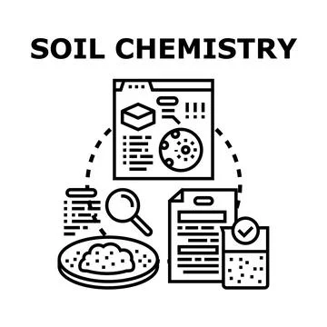 Soil chemistry analysis testing research and environmental sustainability Stock Illustration