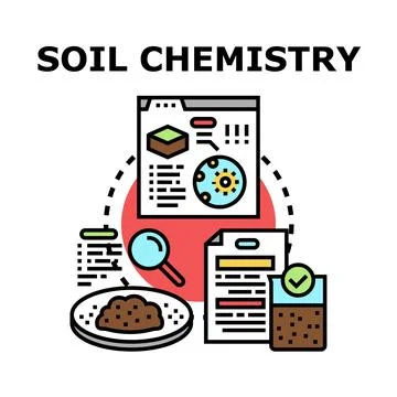 Soil chemistry analysis testing research and environmental sustainability Illustrazione stock