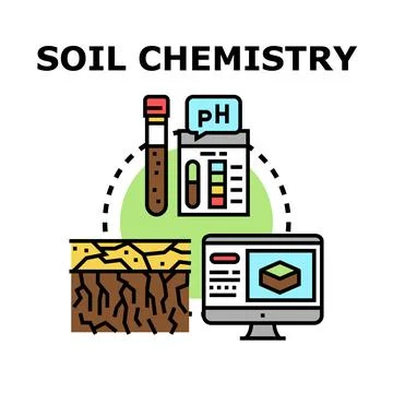 Soil chemistry analyzing and testing agricultural parameters Stock Illustration