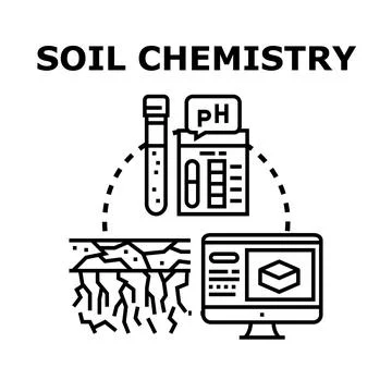 Soil chemistry analyzing and testing agricultural parameters Stock Illustration
