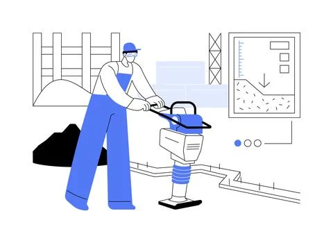 Soil compaction abstract concept vector illustration. Stock Illustration