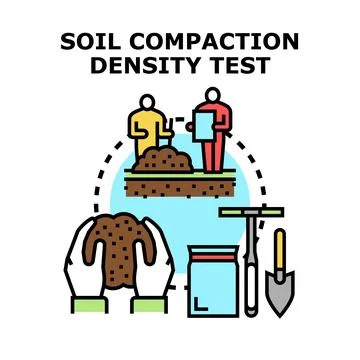 Soil compaction density test concept applying engineering research Stock Illustration
