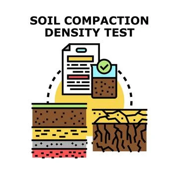 Soil compaction density test concept Stock Illustration