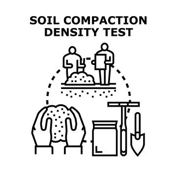 Soil compaction density test concept applying engineering research Illustrazione stock