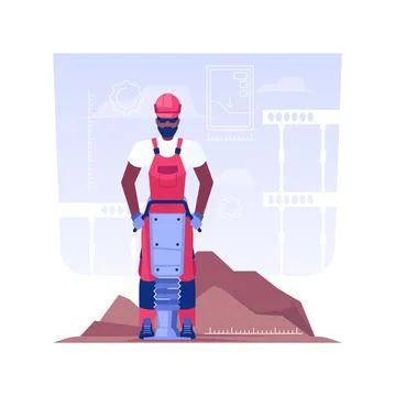 Soil compaction isolated concept vector illustration. Stock Illustration