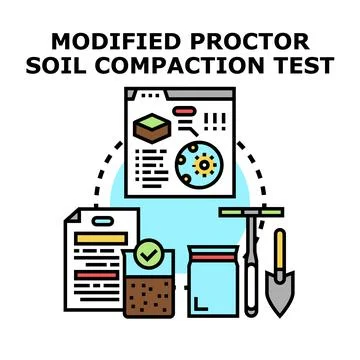 Soil compaction material quality control testing concept Illustrazione stock