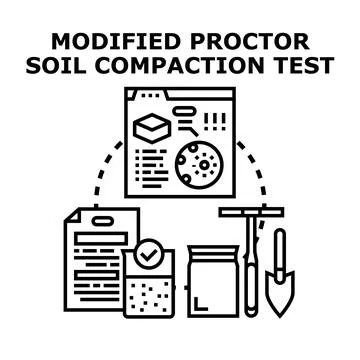 Soil compaction material quality control testing concept 스톡 일러스트