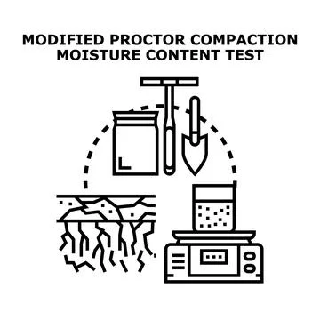 Soil compaction moisture content engineering test Stock Illustration