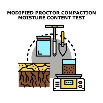 Soil compaction moisture content engineering test Stockillustratie