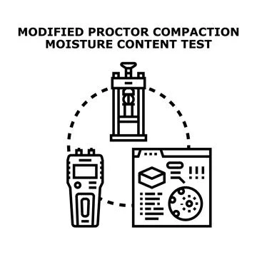 Soil compaction moisture content test concept Illustrazione stock