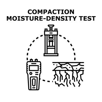 Soil compaction moisture density testing process Stock Illustration