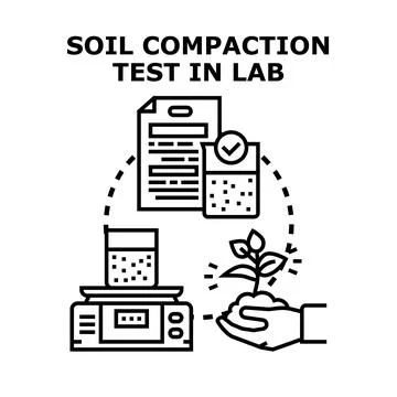 Soil compaction test in laboratory concept illustration 库存插图