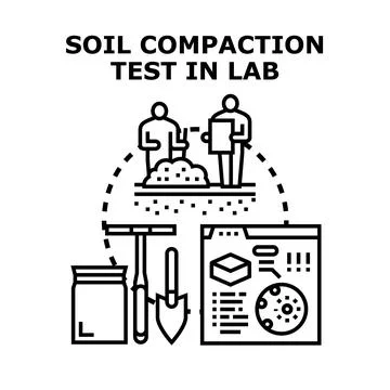 Soil compaction testing in engineering laboratory research Stock Illustration