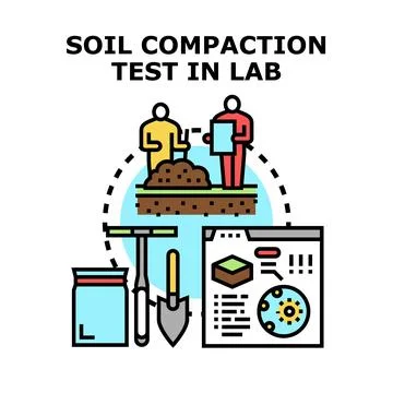 Soil compaction testing in engineering laboratory research 库存插图