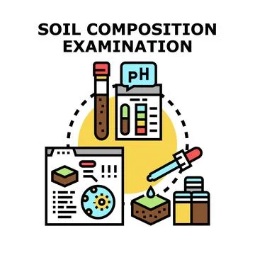 Soil composition examination concept measuring ph level Stock Illustration