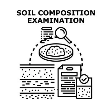 Soil composition examination researching ground quality Stock Illustration