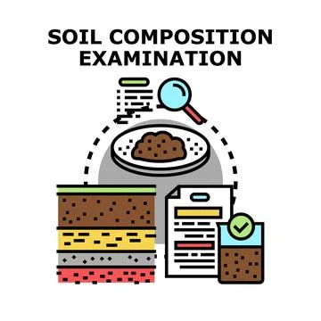 Soil composition examination researching ground quality Stock Illustration