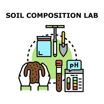 Soil composition lab research and testing concept Stock Illustration