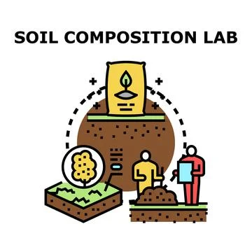 Soil composition lab research and agricultural analysis Stock Illustration